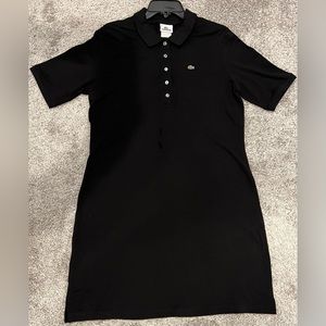Lacoste Women’s Classic Stretch Pique Polo Black Slim Short Sleeve Dress Sz 46